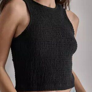 DKNY Jeans Smocked Sleeveless Cropped Top XL